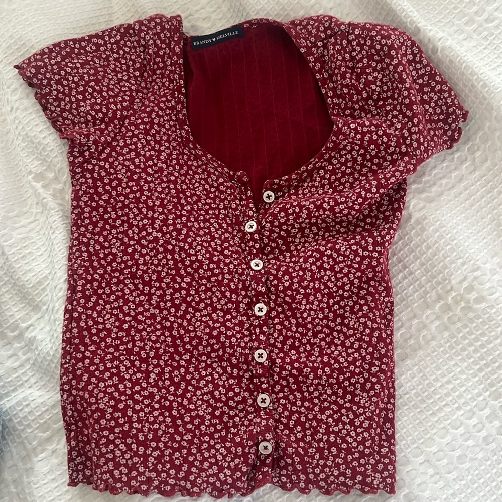 brandy mellville white and red top.